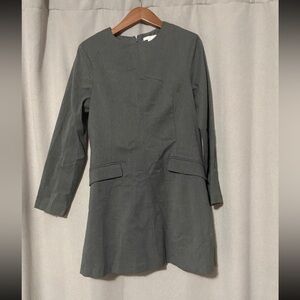 H&M Gray Long Sleeve Shift Dress
